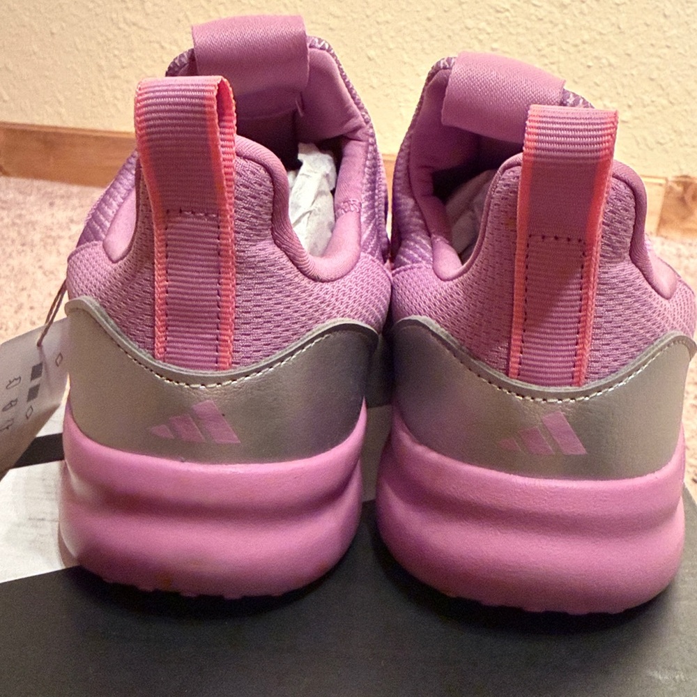 Addidas Womens Pink Knit Athletic Sneakers - Lightweight Comfort - Picture 8 of 16